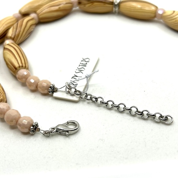 Handcrafted Wooden Beads Necklace and Coil Bracelet Set NWT - Picture 9 of 14